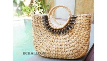 handbags from water hyacinth natural color large